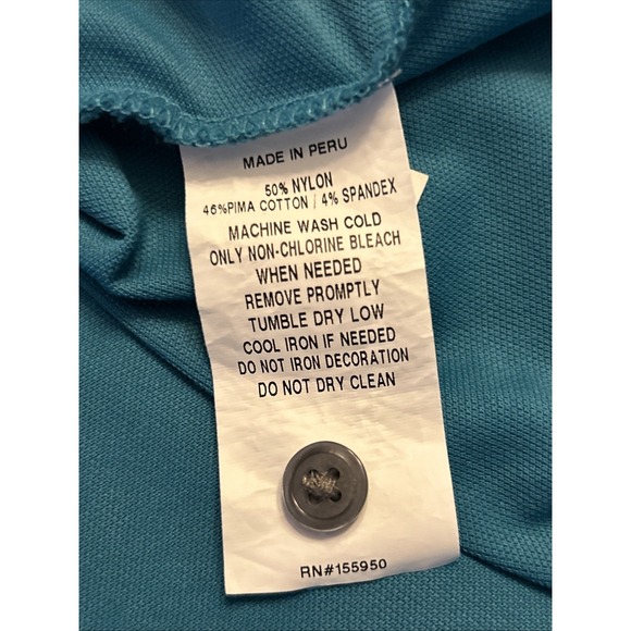 Greyson Mens Golf Polo Cherokee XL Blue Lagoon w/ Embroidered Patch Added (1910) - Picture 8 of 9